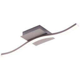 Happy Homewares Contemporary Designer Single Wavy Strip Led Ceiling Light Fitting In Matte Grey - thumbnail 2