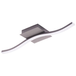 Happy Homewares Contemporary Designer Single Wavy Strip Led Ceiling Light Fitting In Matte Grey - thumbnail 1
