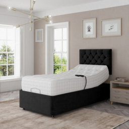 Madison Electric Adjustable Bed Set Fabric Pocket Sprung Mattress Chesterfield Headboard - thumbnail 1
