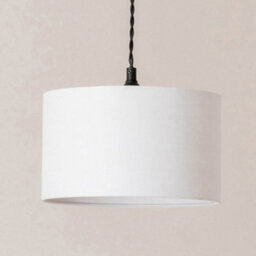 Valuelights Reni White Fabric Drum Shade 3 Drop Bar Matte Black Diner Ceiling Pendant Light - thumbnail 4