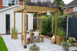 Forest Garden Wooden Garden Dining Pergola 10Ft X 8Ft - thumbnail 2