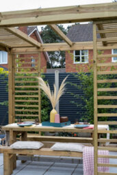 Forest Garden Wooden Garden Dining Pergola 10Ft X 8Ft - thumbnail 4