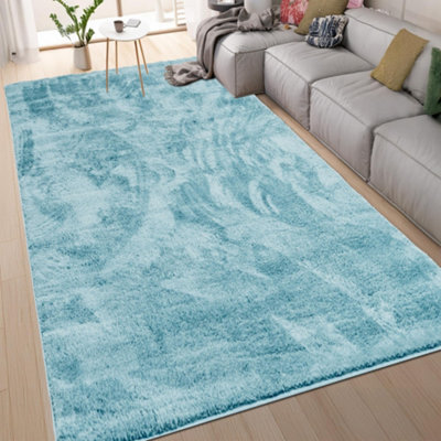 Homeart Soft Area Rugs, Anti-Slip, Machine Washable Fluffy Carpet For Living Room Bedroom Kitchen, Turquoise, 120X170 Cm - image 1