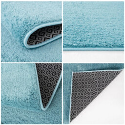 Homeart Soft Area Rugs, Anti-Slip, Machine Washable Fluffy Carpet For Living Room Bedroom Kitchen, Turquoise, 120X170 Cm - thumbnail 8