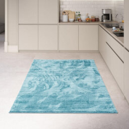 Homeart Soft Area Rugs, Anti-Slip, Machine Washable Fluffy Carpet For Living Room Bedroom Kitchen, Turquoise, 120X170 Cm - thumbnail 7