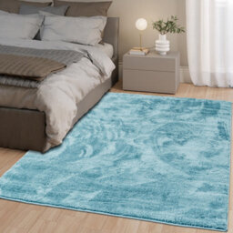 Homeart Soft Area Rugs, Anti-Slip, Machine Washable Fluffy Carpet For Living Room Bedroom Kitchen, Turquoise, 120X170 Cm - thumbnail 5