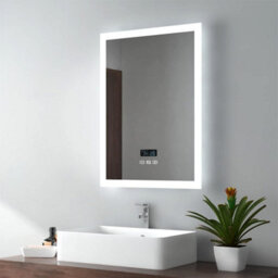 Emke Illuminated Bluetooth Bathroom Mirror With Shaver Socket, 500X700mm Bathroom Mirror With Demister, 3 Color - thumbnail 1