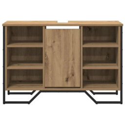 Berkfield Modern Bathroom Sink Cabinet Artisan Oak 91X35X60 Cm Engineered Wood - thumbnail 5