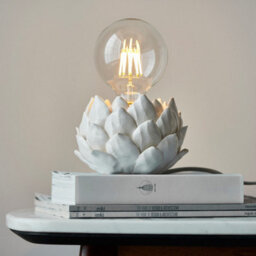 Luminosa Lighting Luminosa Artichoke Complete Table Lamp, Oatmeal Crackle Glaze, Antique Brass Plate - thumbnail 4