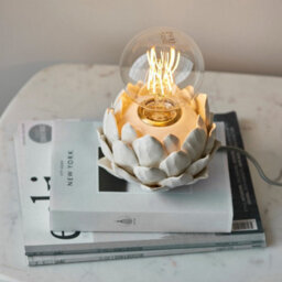 Luminosa Lighting Luminosa Artichoke Complete Table Lamp, Oatmeal Crackle Glaze, Antique Brass Plate - thumbnail 5