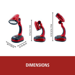 Bergstrom Cordless Task Lamp Pack Of 2, 12 Ultra-Bright Leds, Pivot Head, Push Button On/off Switch, Battery Operated, Red, Blue - thumbnail 7