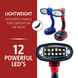 Bergstrom Cordless Task Lamp Pack Of 2, 12 Ultra-Bright Leds, Pivot Head, Push Button On/off Switch, Battery Operated, Red, Blue - thumbnail 6