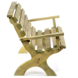 Leisurebench Lilly 2 Seat Wooden Ergonomic 125Cm Garden Bench With Arms - Durable Dip Treated Pine - thumbnail 4