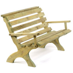 Leisurebench Lilly 2 Seat Wooden Ergonomic 125Cm Garden Bench With Arms - Durable Dip Treated Pine - thumbnail 3