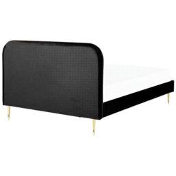 Beliani Bed Velvet Flayat 140 X 200 Cm (Eu Double) Black - thumbnail 5