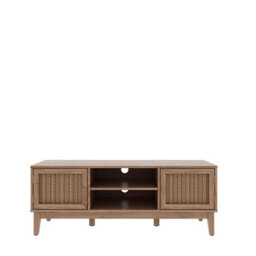LPD Bordeaux Rattan Oak Tv/media Unit - Boho Elegance With Luxe Gold Accents - thumbnail 2
