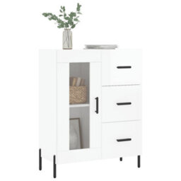 Berkfield Sideboard High Gloss White 69.5X34X90 Cm Engineered Wood - thumbnail 3