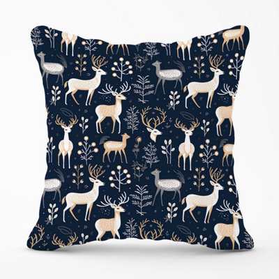 Warren Reed Designer Reindeer, Whimsical, Illustration Pattern Outdoor Cushion 45Cm X 45Cm - image 1