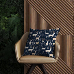 Warren Reed Designer Reindeer, Whimsical, Illustration Pattern Outdoor Cushion 45Cm X 45Cm - thumbnail 2