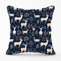 Warren Reed Designer Reindeer, Whimsical, Illustration Pattern Outdoor Cushion 45Cm X 45Cm - thumbnail 1