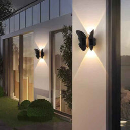 Solar Butterfly Wall Light Outdoor Waterproof Led Warm Light For Garden Decor - thumbnail 3