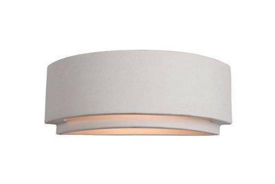 Luminosa Lighting Luminosa Ceramic 1 Light Indoor Plaster Wall Light - 100W Unglazed, E27