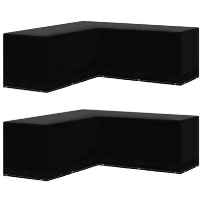 Walplus Outdoor Garden Furniture Covers 2 Pcs L-Shaped 12 Eyelets 250X250X90 Cm - image 1