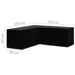 Walplus Outdoor Garden Furniture Covers 2 Pcs L-Shaped 12 Eyelets 250X250X90 Cm - thumbnail 7