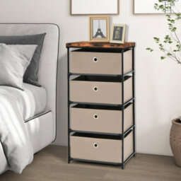 Costway 4 Drawer Fabric Dresser Storage 4-Tier Organizer Tower Dresser Nightstand W/ Drawers - thumbnail 1