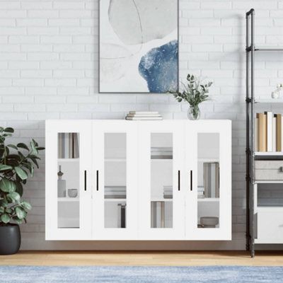 Berkfield Wall Mounted Cabinets 2 Pcs White Engineered Wood - image 1