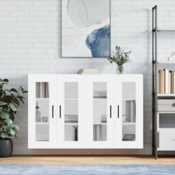 Berkfield Wall Mounted Cabinets 2 Pcs White Engineered Wood - thumbnail 1