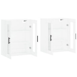Berkfield Wall Mounted Cabinets 2 Pcs White Engineered Wood - thumbnail 4