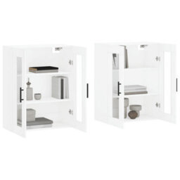 Berkfield Wall Mounted Cabinets 2 Pcs White Engineered Wood - thumbnail 3