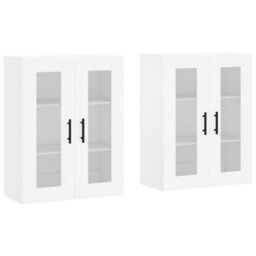 Berkfield Wall Mounted Cabinets 2 Pcs White Engineered Wood - thumbnail 2