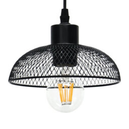 First Choice Lighting Cassidy Small Black Mesh Easy Fit Metal Pendant Shade - thumbnail 1