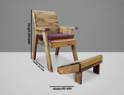 Charles Taylor Trading Charles Taylor One Seater Lounger With Cushion And Footstool - image 1