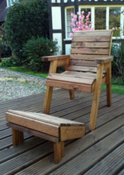 Charles Taylor Trading Charles Taylor One Seater Lounger With Cushion And Footstool - thumbnail 2