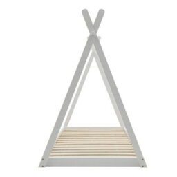 Thehotsale Modern 150Cm H Tent Shape White House Bed Roof Sturdy Made Of Sturdy Pine Wood For Children - thumbnail 4