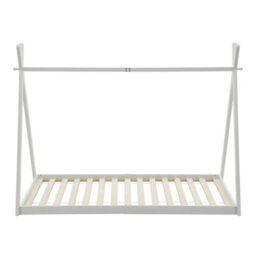 Thehotsale Modern 150Cm H Tent Shape White House Bed Roof Sturdy Made Of Sturdy Pine Wood For Children - thumbnail 2