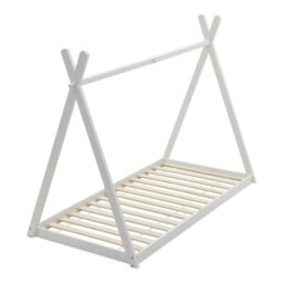 Thehotsale Modern 150Cm H Tent Shape White House Bed Roof Sturdy Made Of Sturdy Pine Wood For Children - thumbnail 3
