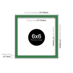 6X6 Green Picture Frame (15.2 X 15.2Cm) Poster, Photo, Artwork, Gallery Wall Or Print - thumbnail 3