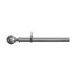 GoodHome Olympe Grey Chrome Effect Extendable Ball Single Curtain Pole Set Set, (L)2000mm-3300mm (Dia)28mm - thumbnail 2