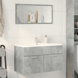 Berkfield Bathroom Sink Cabinet Concrete Grey 90X38.5X46 Cm Engineered Wood - thumbnail 3