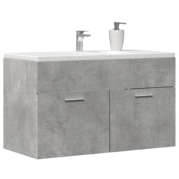 Berkfield Bathroom Sink Cabinet Concrete Grey 90X38.5X46 Cm Engineered Wood - thumbnail 1