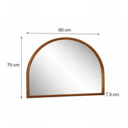 Melody Maison Dark Wood Framed Arched Wall & Mantle Mirror - 90Cm X 75Cm - thumbnail 7