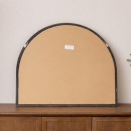 Melody Maison Dark Wood Framed Arched Wall & Mantle Mirror - 90Cm X 75Cm - thumbnail 4