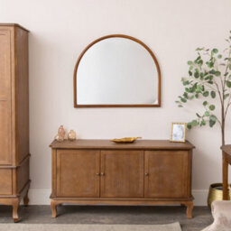 Melody Maison Dark Wood Framed Arched Wall & Mantle Mirror - 90Cm X 75Cm - thumbnail 6