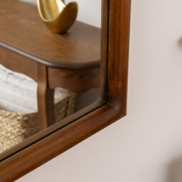 Melody Maison Dark Wood Framed Arched Wall & Mantle Mirror - 90Cm X 75Cm - thumbnail 3