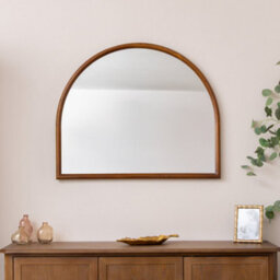 Melody Maison Dark Wood Framed Arched Wall & Mantle Mirror - 90Cm X 75Cm - thumbnail 5