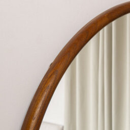 Melody Maison Dark Wood Framed Arched Wall & Mantle Mirror - 90Cm X 75Cm - thumbnail 2
